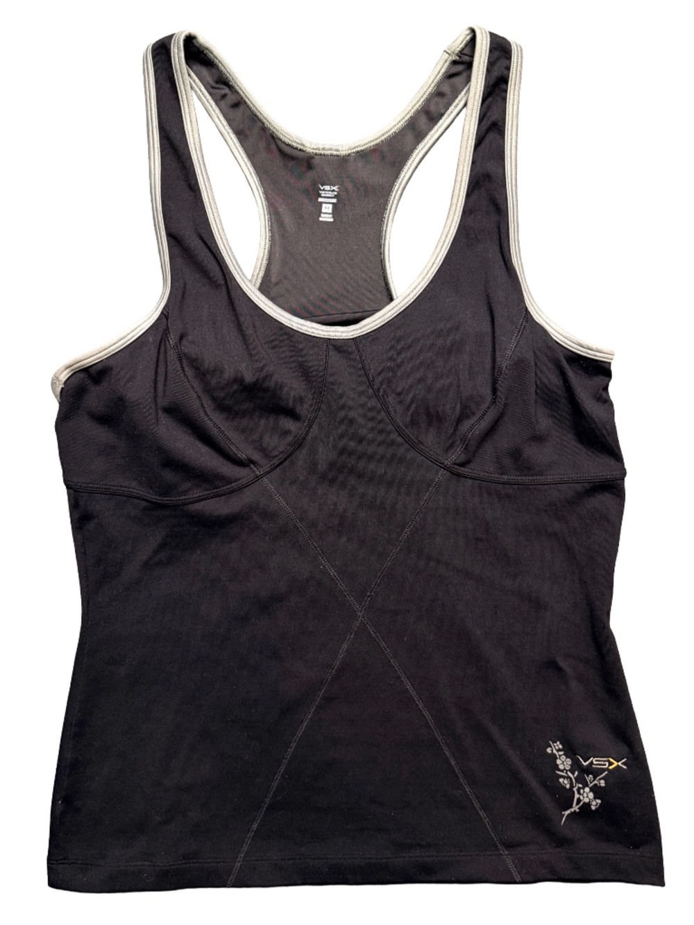 VSX Victoria's Secret Sport Tank Top Womens M Black Built In Bra Racerback